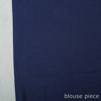 Multicolor - Shibori Tie-Dye Cotton Saree with Blouse Piece 04