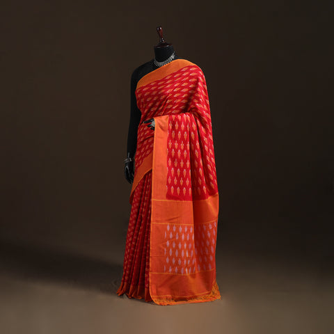Pochampally Ikat Weave Mercerised Cotton Saree 22