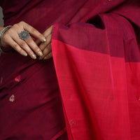 Maroon - Twinkle Jamdani Cotton Handloom Saree 76