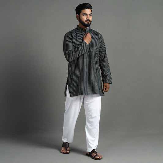 Plain Handloom Cotton Men Short Kurta