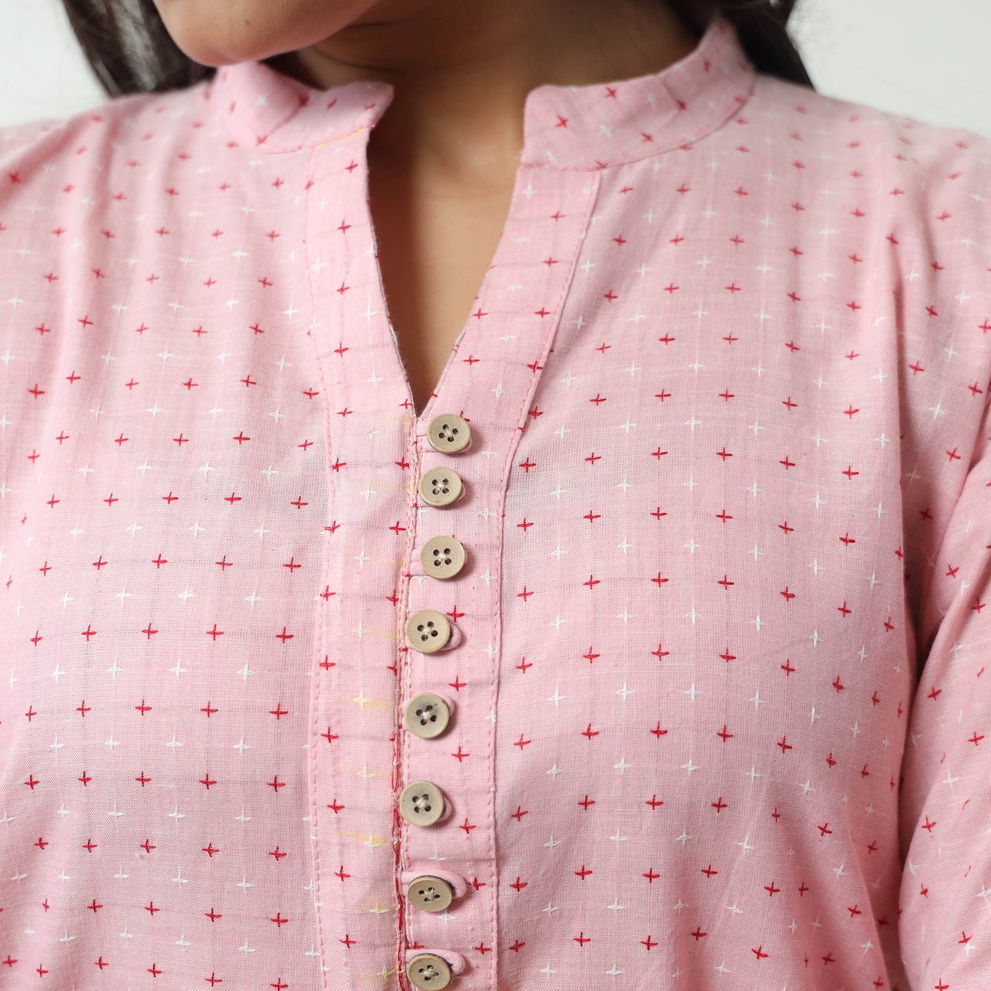 Pink - Jacquard Cotton Straight Kurta 09