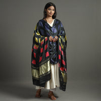 Multicolor - Shibori Clamp Dyed Modal Silk Dupatta with Zari Border 26