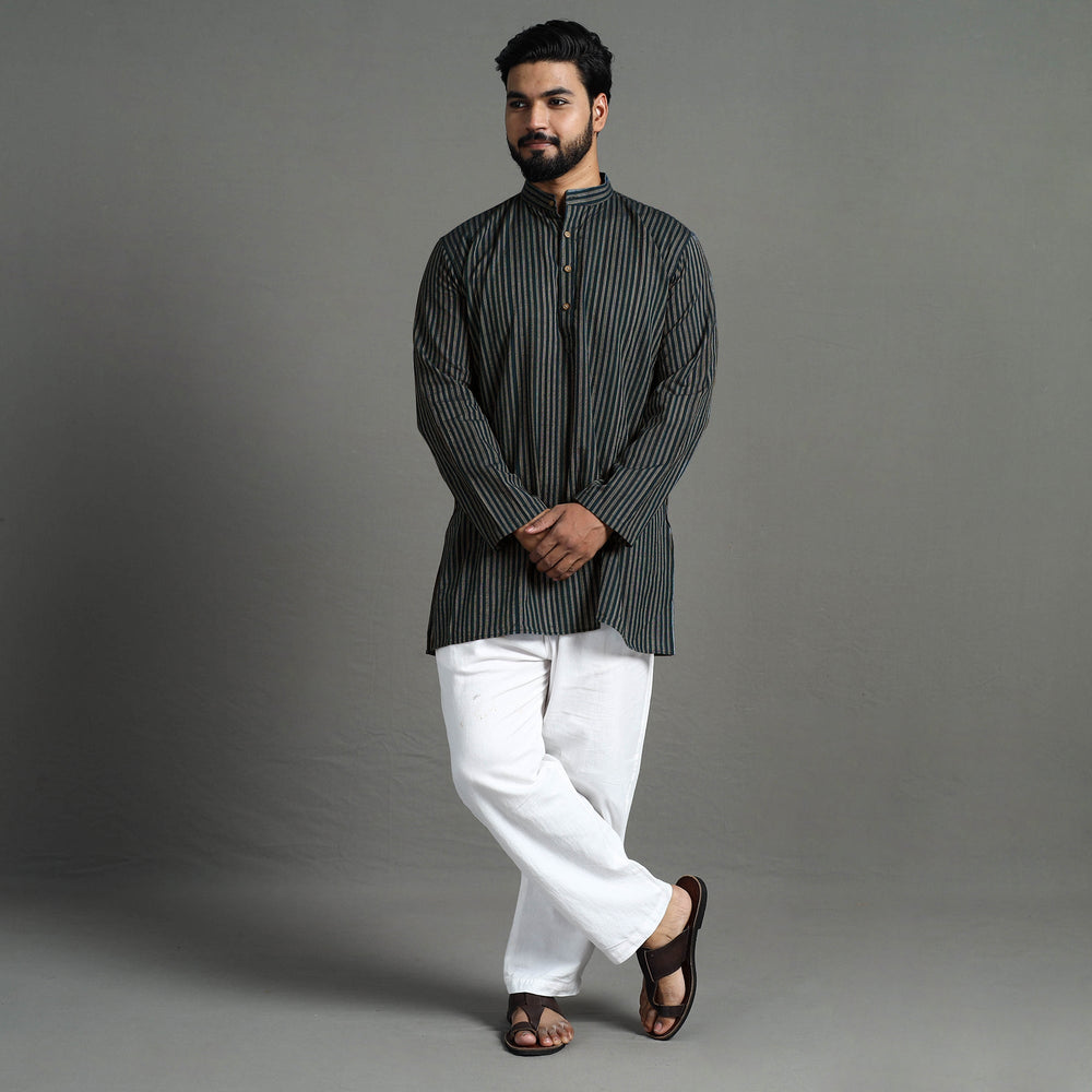 Plain Handloom Cotton Men Short Kurta