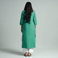 Green - Jacquard Cotton Straight Kurta 22