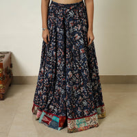 Multicolor - Hand Block Printed Cotton Long Bagru Skirt 12