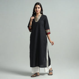 Black - Dharwad Cotton Straight Kurta