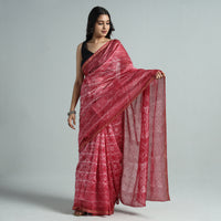 Purple - Nui Shibori Tie-Dye Chanderi Silk Saree with Zari 14