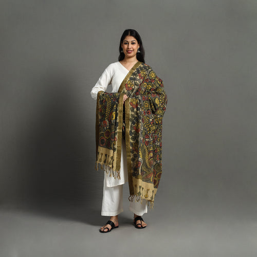 Mangalagiri Cotton Handpainted Pen Work Kalamkari Dupatta 22