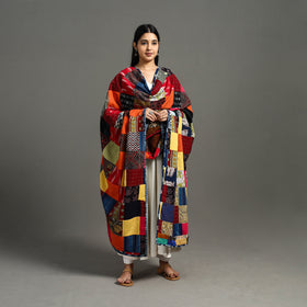 Multicolor - indigo cotton reversible patchwork dupatta 20