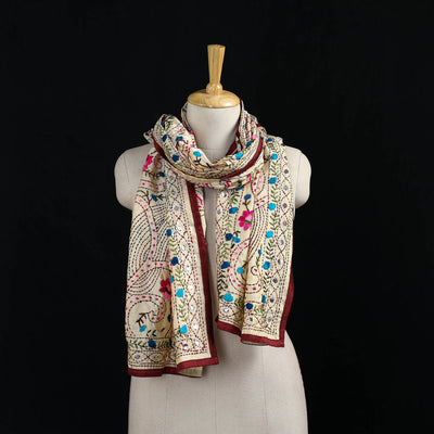 Ranihati Chanderi Silk Hand Embroidered Stole 46