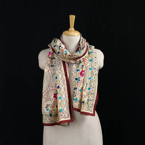 Ranihati Chanderi Silk Hand Embroidered Stole 46
