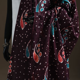 Brown - hand batik print cotton dupatta 22 - handcrafted