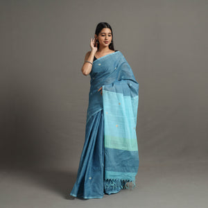 Blue - Twinkle Jamdani Cotton Handloom Saree 77