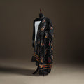 Black - hand batik print cotton dupatta 31 - handcrafted