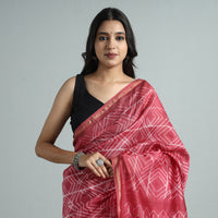 Purple - Nui Shibori Tie-Dye Chanderi Silk Saree with Zari 14