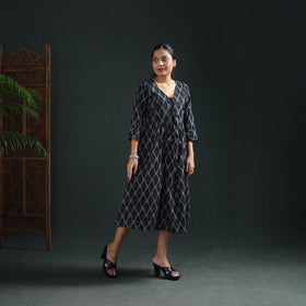 Pochampally Ikat Cotton Flared Long Dress for Women 04