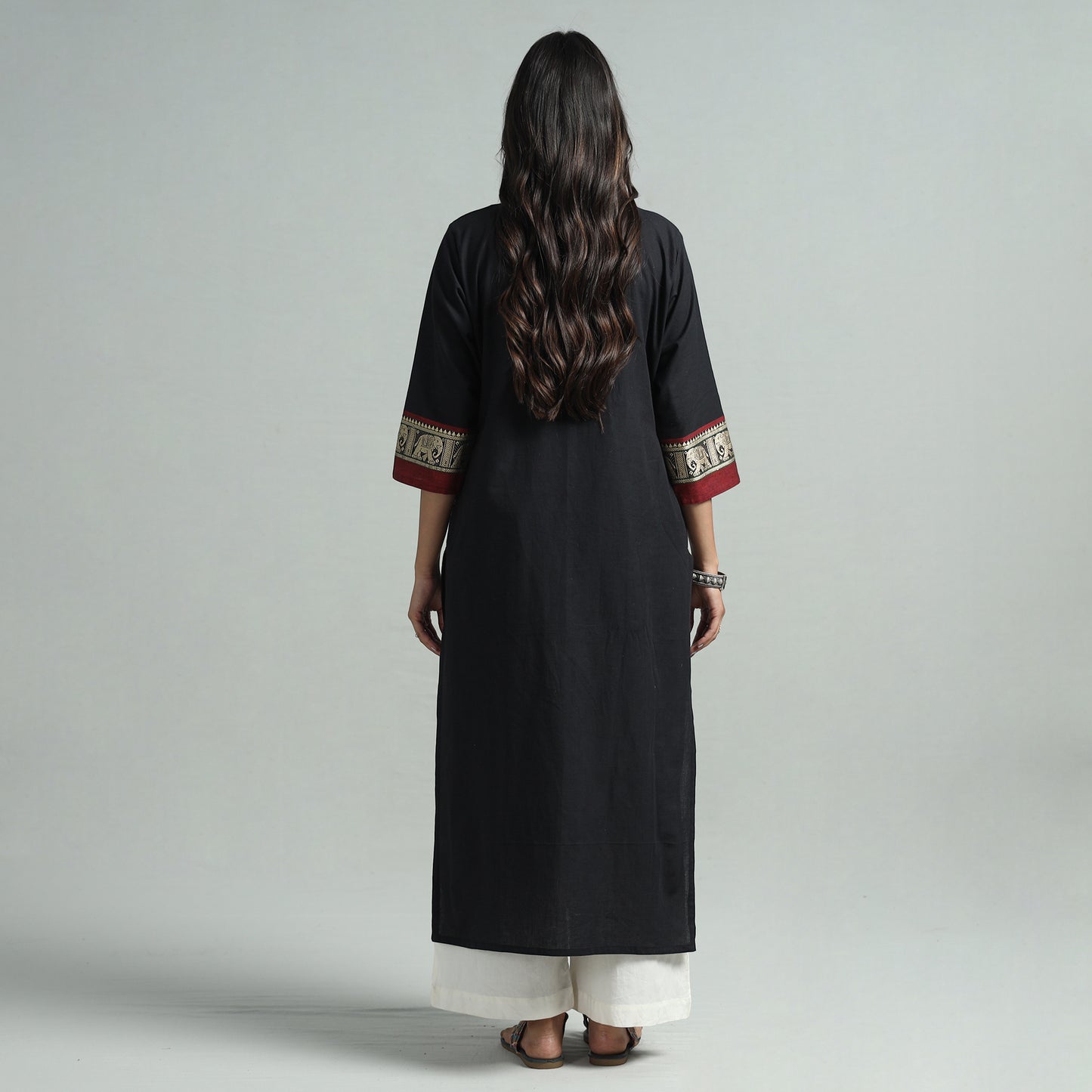 Black - Dharwad Cotton Straight Kurta