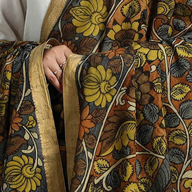 Brown - mangalagiri cotton handpainted pen work kalamkari