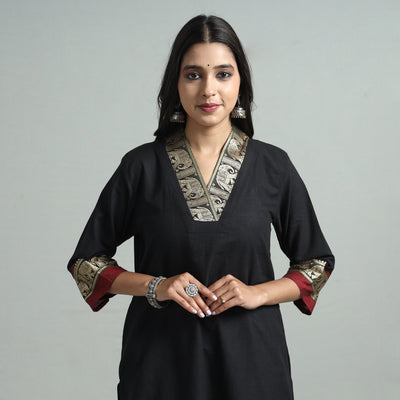 Black - Dharwad Cotton Straight Kurta