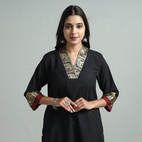 Black - Dharwad Cotton Straight Kurta