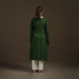 Bandhani Tie-Dye Cotton A-Line Kurta for women 04