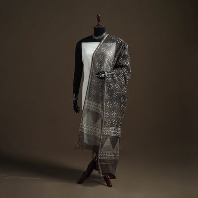 Pipad Hand Block Print Natural Dyed Kota Doria Cotton Dupatta 04