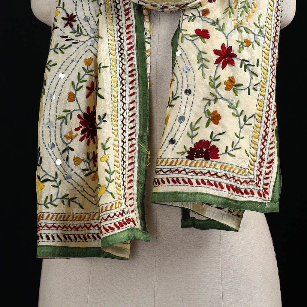 Ranihati Chanderi Silk Hand Embroidered Stole 50