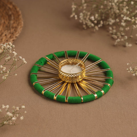 Handmade gota work chakra tealight candle holder 05