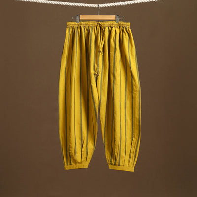 Yellow - cotton jacquard weave afghani salwar 11