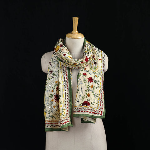 Ranihati Chanderi Silk Hand Embroidered Stole 50