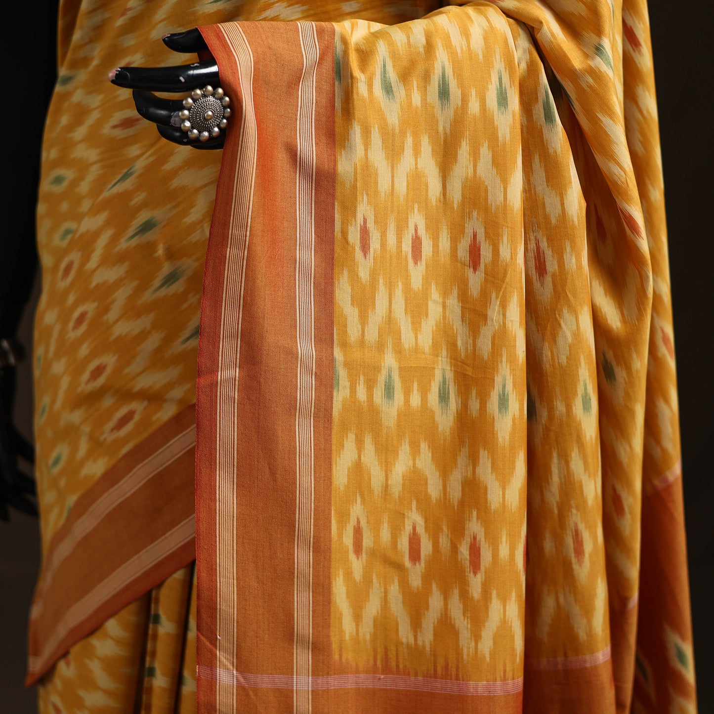 Pochampally Ikat Weave Mercerised Cotton Saree 23