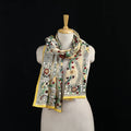 Beige - Ranihati Chanderi Silk Hand Embroidered Stole 51