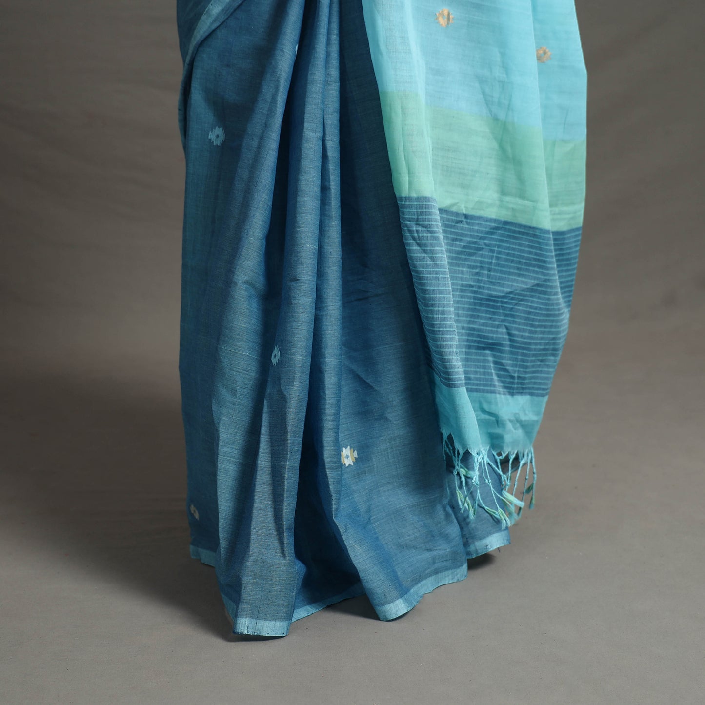 Blue - Twinkle Jamdani Cotton Handloom Saree 77