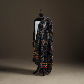 Black - Hand Batik Print Cotton Dupatta 33