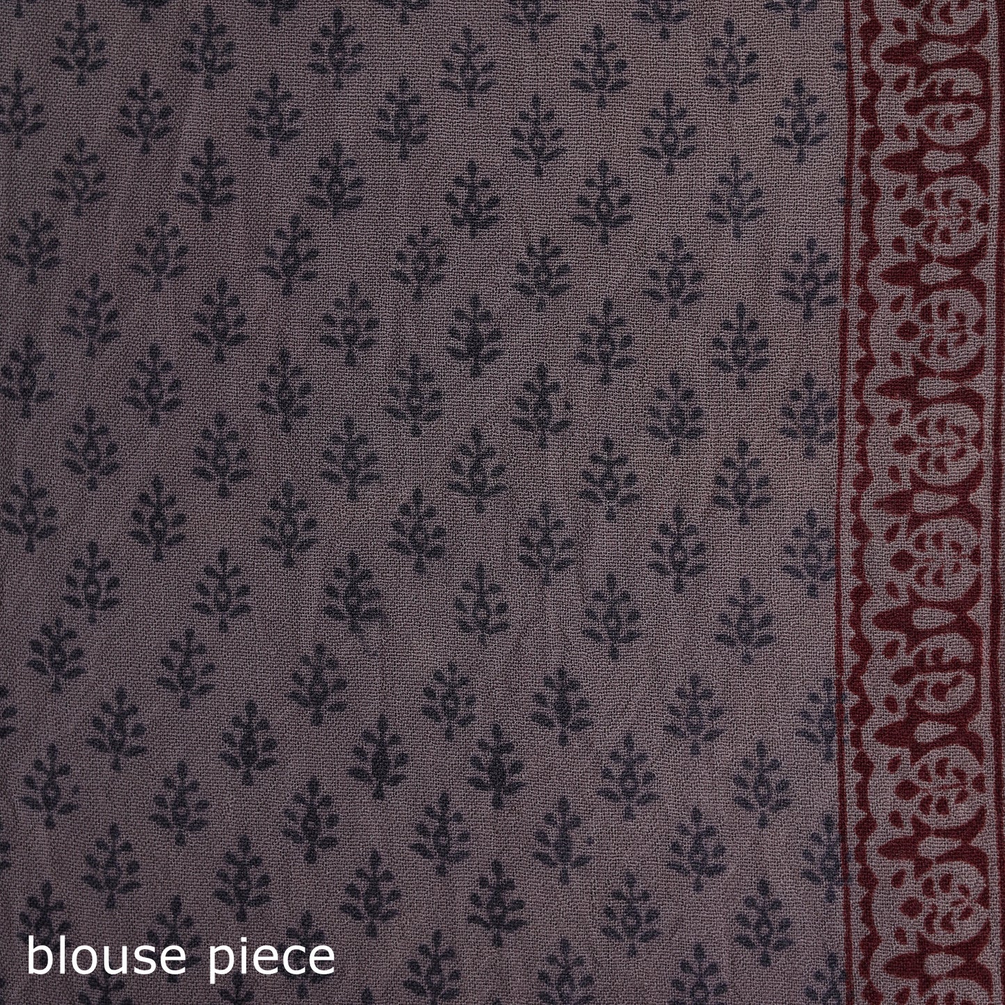 Handwoven Merino Wool Natural Dyed Hand Block Bagh Print Saree 06