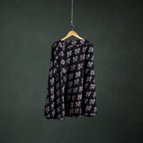 Black - Ajrakh Hand Block Print Cotton Wrap Around Skirt 28