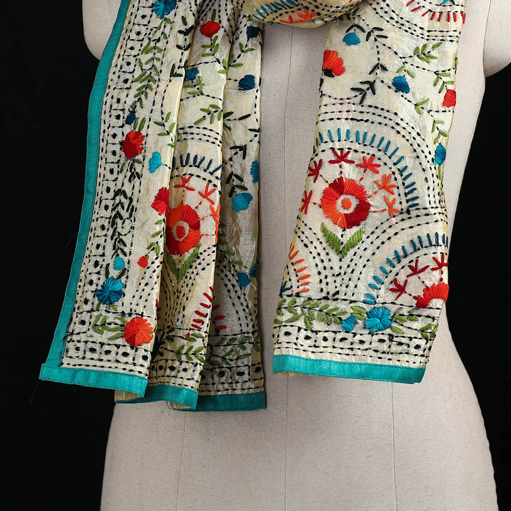 Ranihati Chanderi Silk Hand Embroidered Stole 54