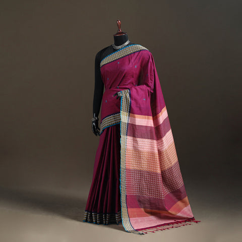 Star Flower Buti Jacquard Pure Handloom Cotton Saree 25