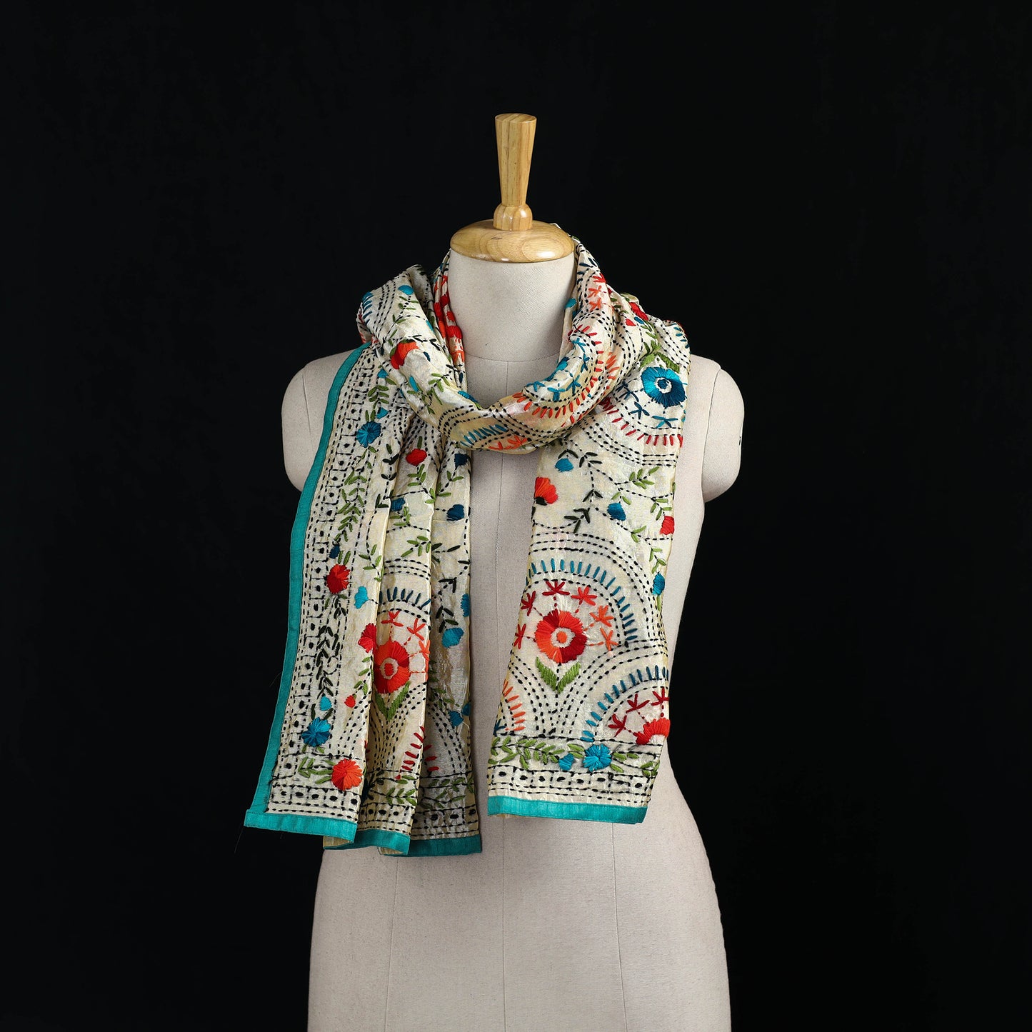 Ranihati Chanderi Silk Hand Embroidered Stole 54