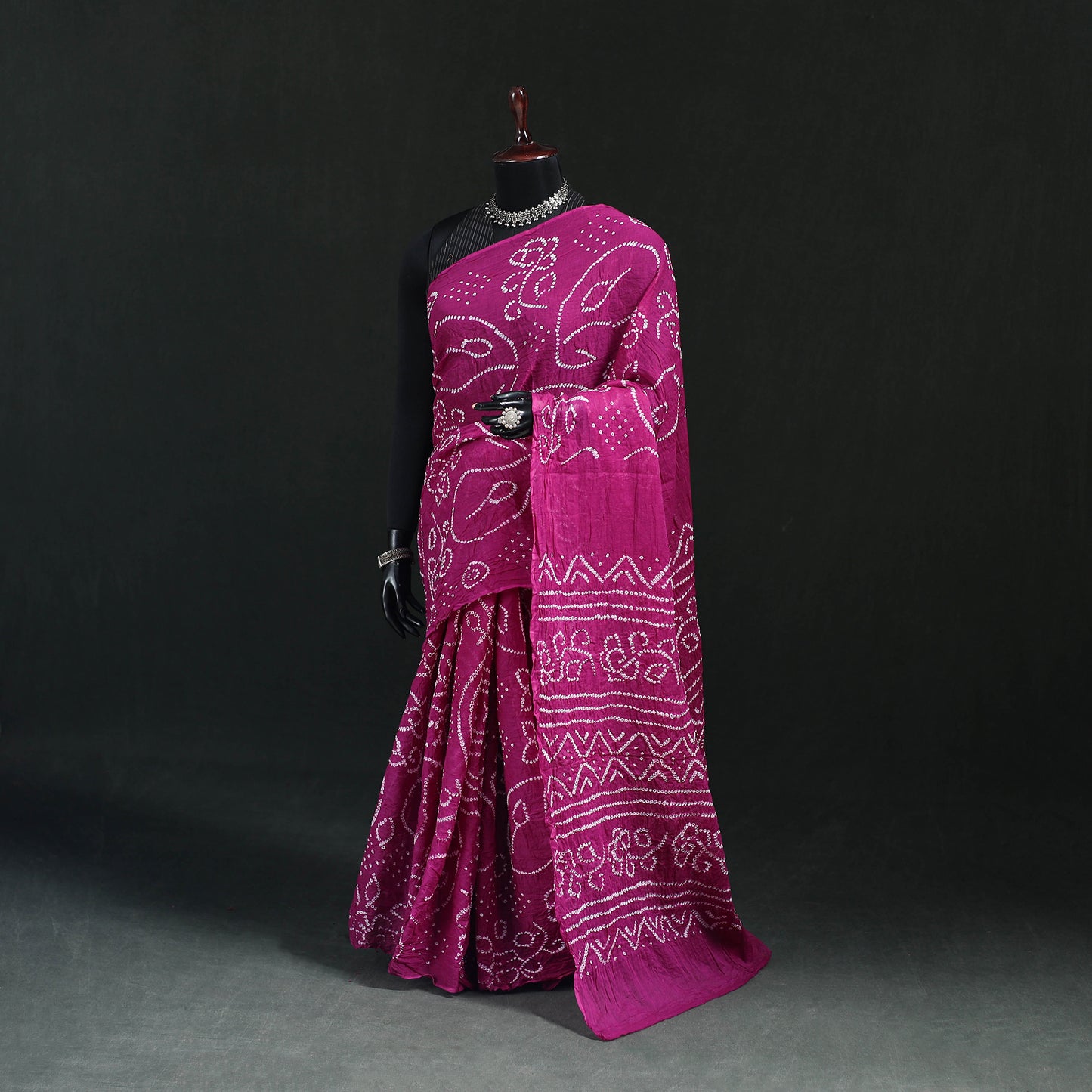 Kutch Bandhani Tie-Dye Cotton Saree 73