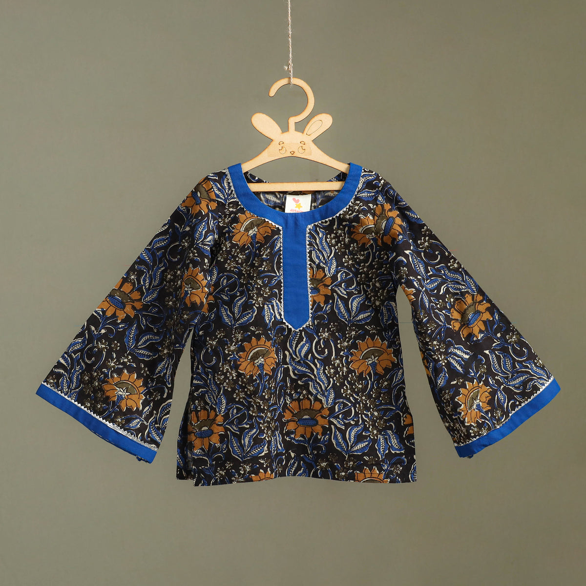 Girls Gota Work Bagru Block Print Cotton Kurta with Sharara Set (3-4 Years) 52
