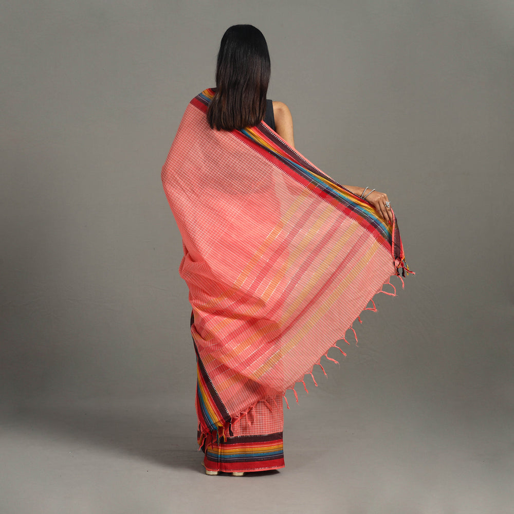 Peach - Narayanpet Dobby Cotton Handloom Saree 23