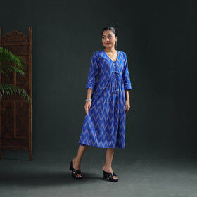 Pochampally Ikat Cotton Flared Long Dress for Women 05