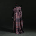 Handwoven Merino Wool Natural Dyed Hand Block Bagh Print Saree 05