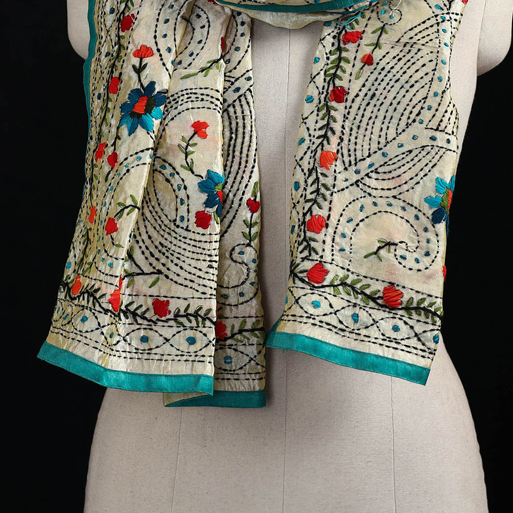 Ranihati Chanderi Silk Hand Embroidered Stole 55