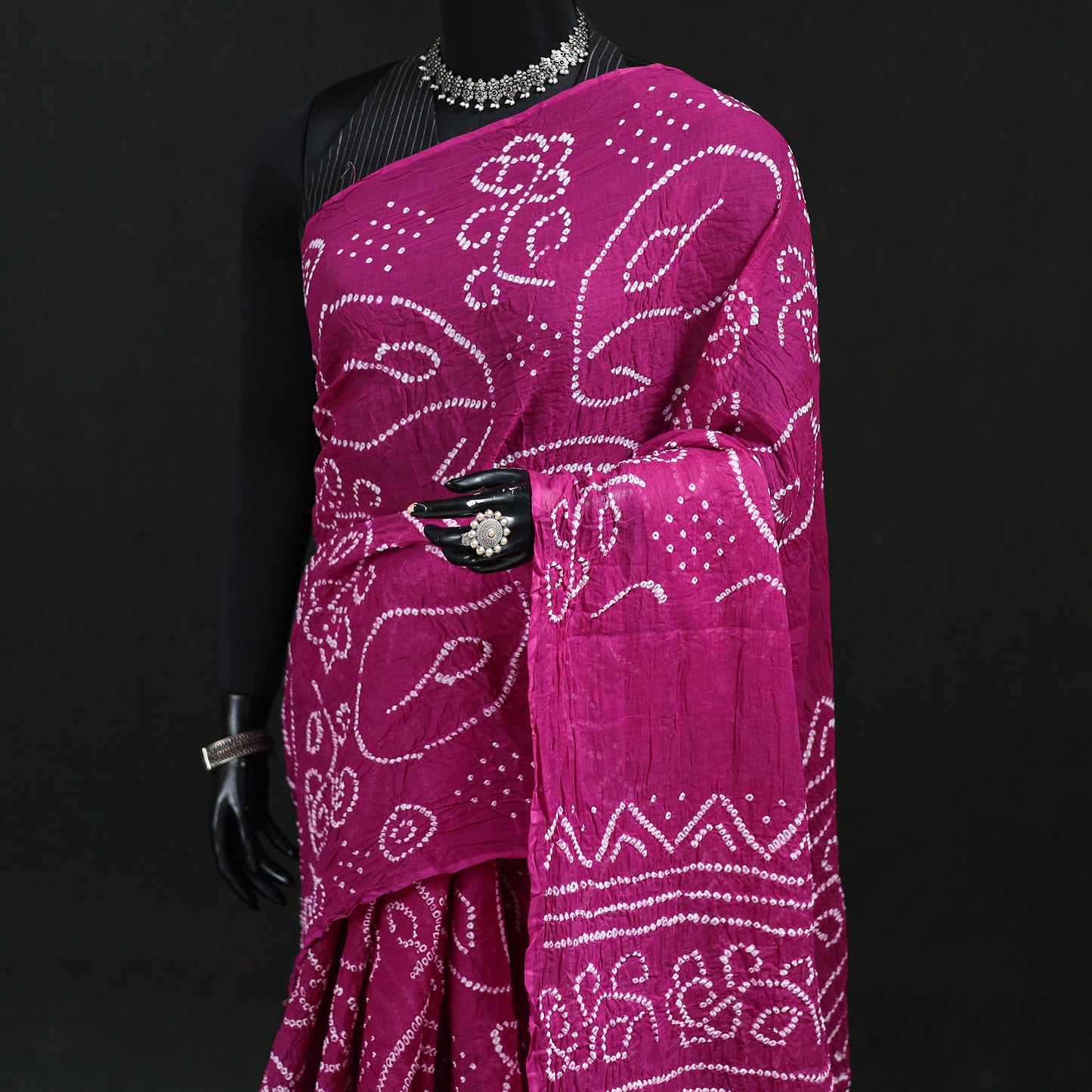 Kutch Bandhani Tie-Dye Cotton Saree 73