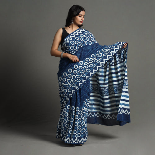 block printed saree