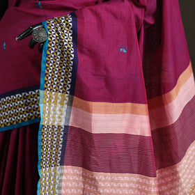 Star Flower Buti Jacquard Pure Handloom Cotton Saree 25