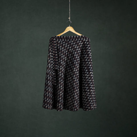 Black - Ajrakh Hand Block Print Cotton Wrap Around Skirt 29