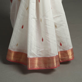 White - Traditional Handloom Maheshwari Silk Saree